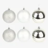 Casa Viva Set de 6 bolas decorativas plateadas Ø8cm Best