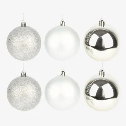 Casa Viva Set de 6 bolas decorativas plateadas Ø8cm Best