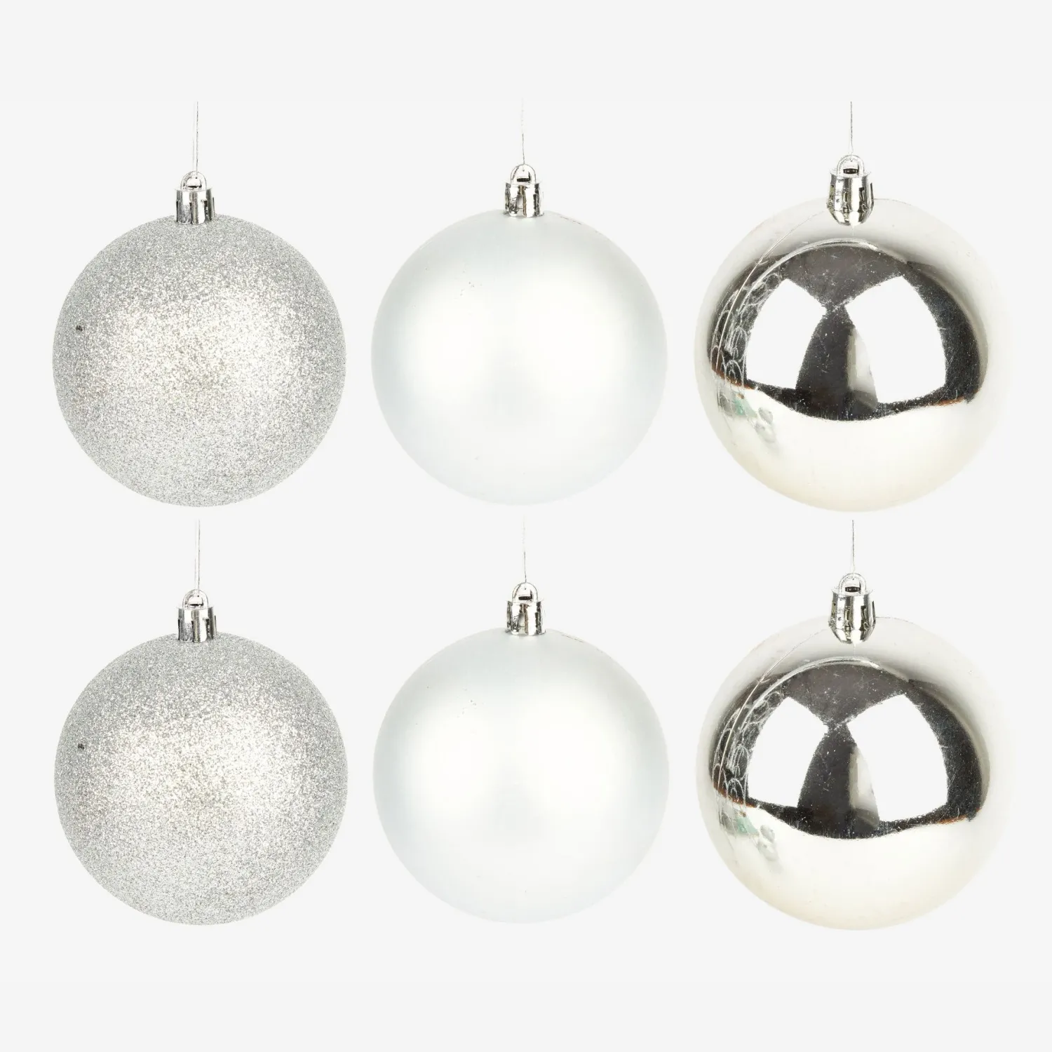 Casa Viva Set de 6 bolas decorativas plateadas Ø8cm Best