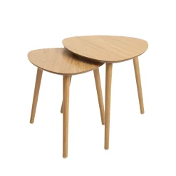 Casa Viva Set de 2 mesas auxiliares de madera Sevilla 44,5cm New