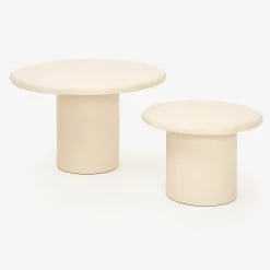 Casa Viva Set de 2 mesas auxiliares de microcemento Kurli 75/50cm Clau&Chloe Outlet