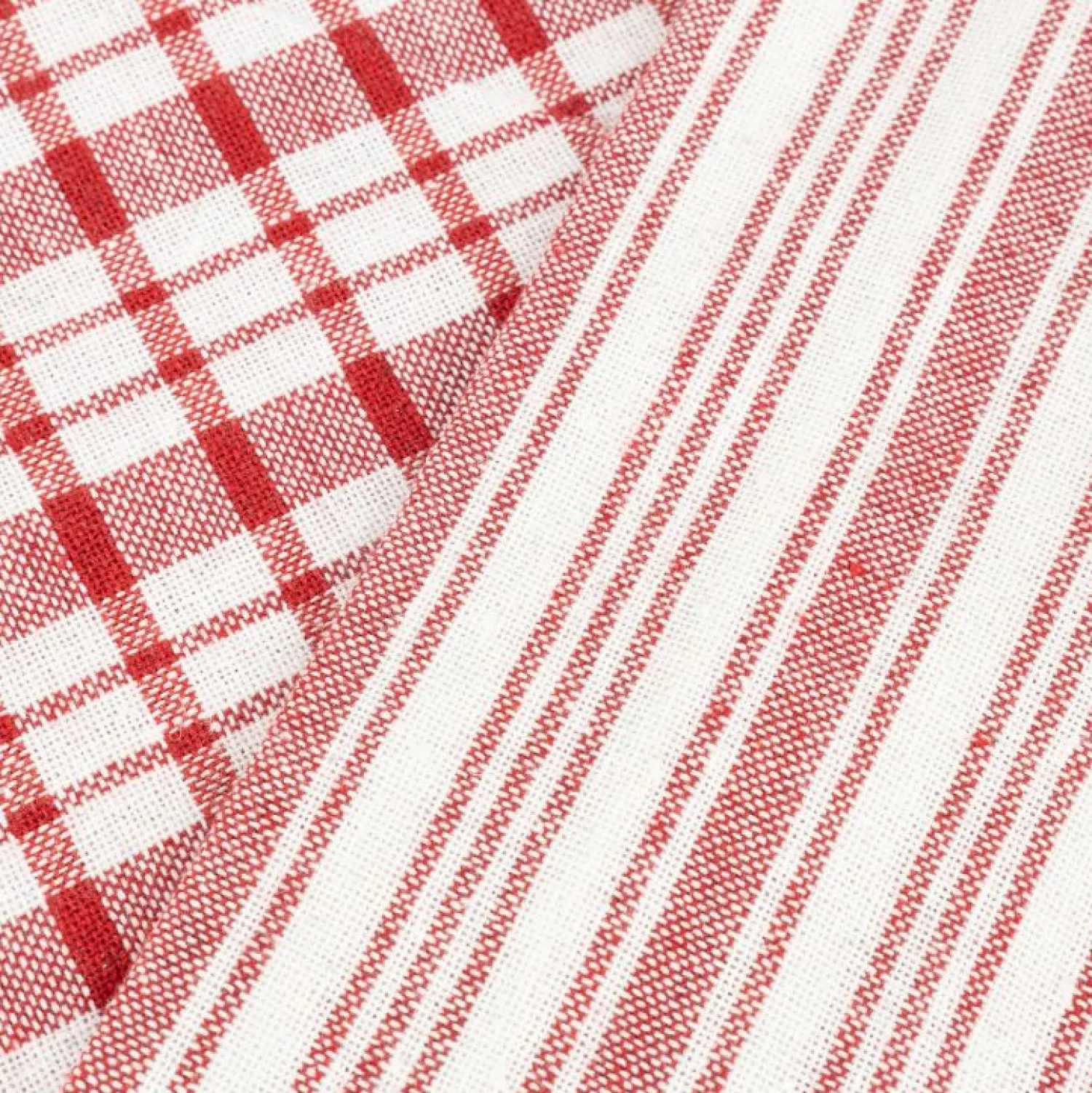 Casa Viva Set de 2 paños de algodón con rayas rojas Midson45x65cm Online