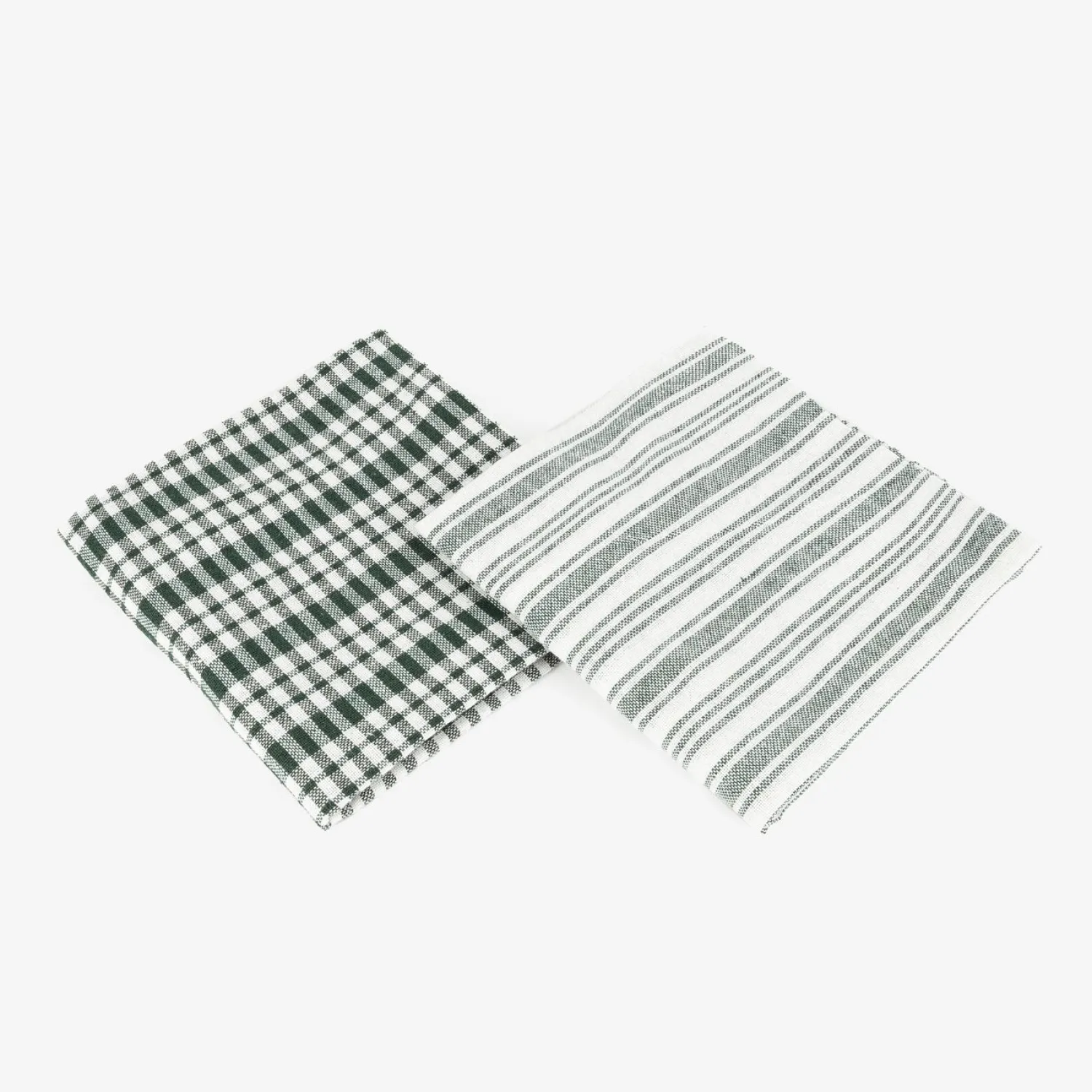 Casa Viva Set de 2 paños de algodón con rayas verde Midson45x65cm Clearance