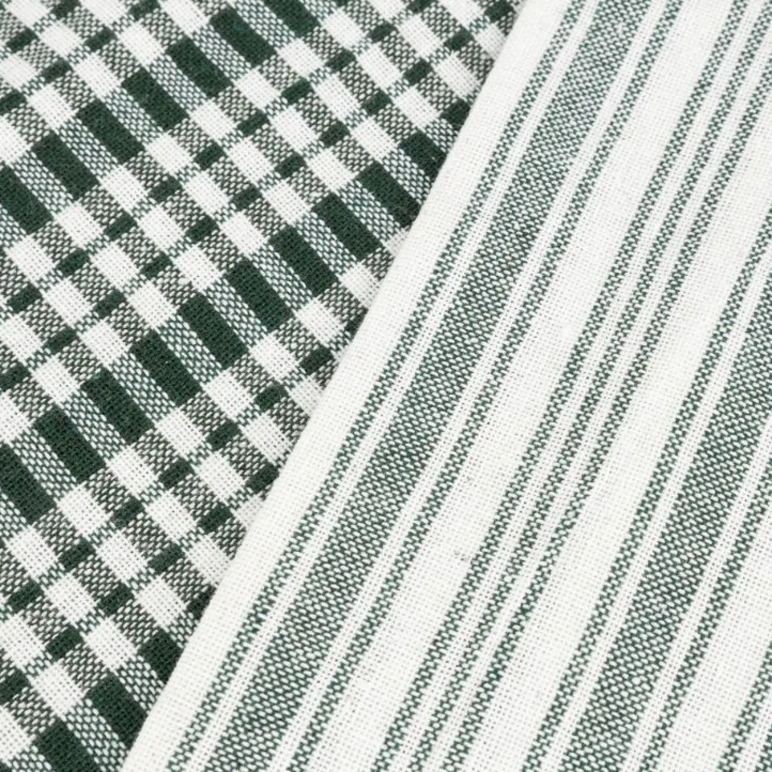 Casa Viva Set de 2 paños de algodón con rayas verde Midson45x65cm Clearance