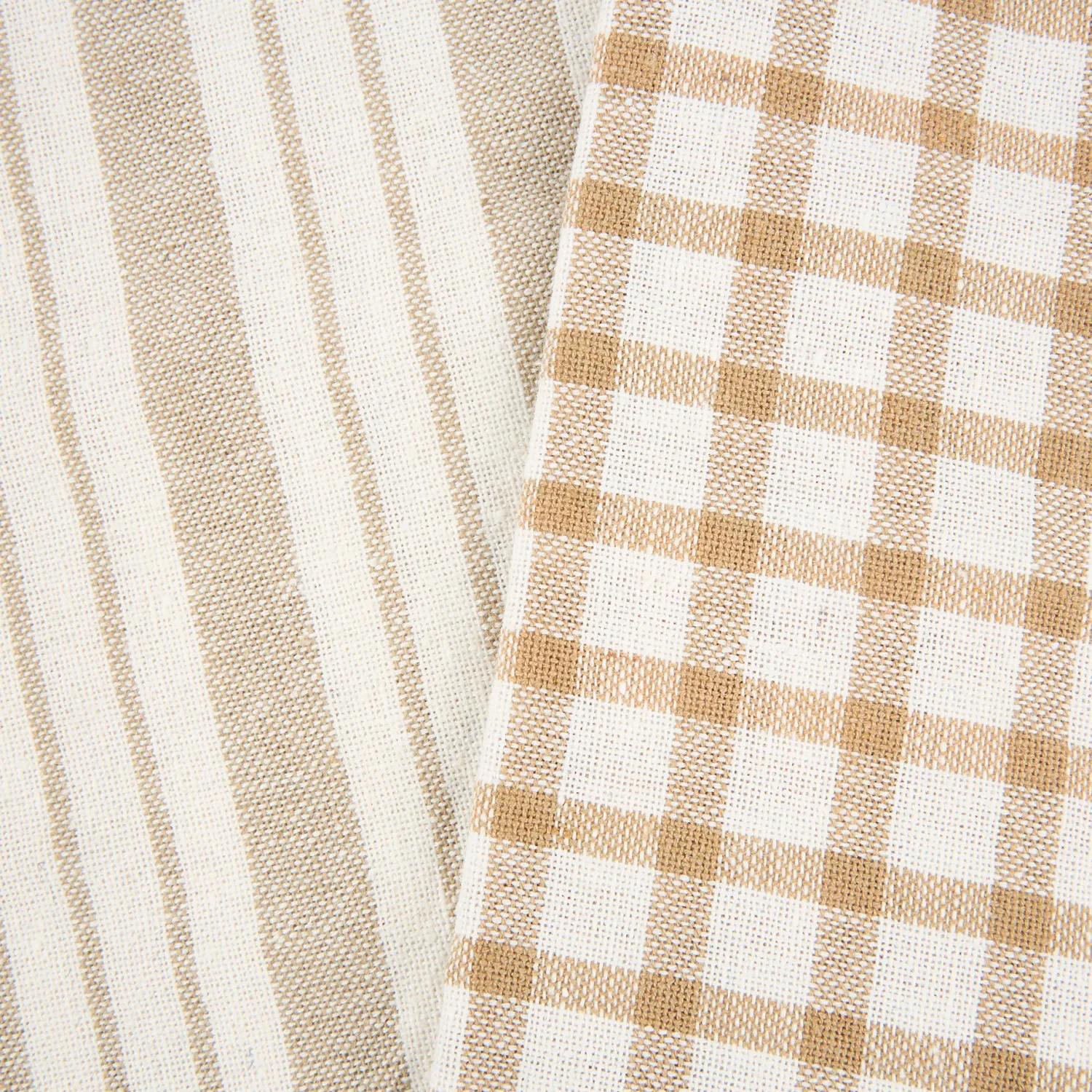 Casa Viva Set de 2 paños de algodón rayas beige Midson 45x65cm Clearance