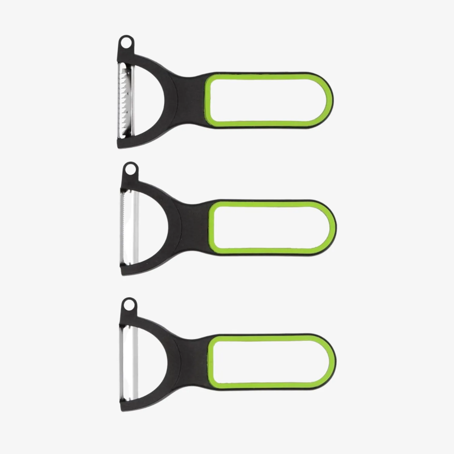 Casa Viva Set de 3 peladores negro y verde 19x10x5cm Best