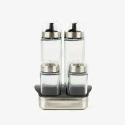 Casa Viva Set de 4 piezas aceitera/vinagrera de cristal 270ml Clearance