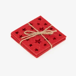 Casa Viva Set de 4 posavasos fieltro Estrellas 10x10cm Hot