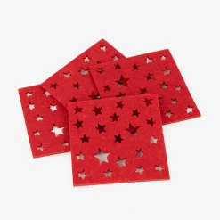 Casa Viva Set de 4 posavasos fieltro Estrellas 10x10cm Hot