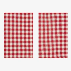 Casa Viva Set de 2 servilletas de algodón rojo Vichy 43x43cm