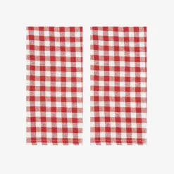 Casa Viva Set de 2 servilletas de algodón rojo Vichy43x43cm Clearance