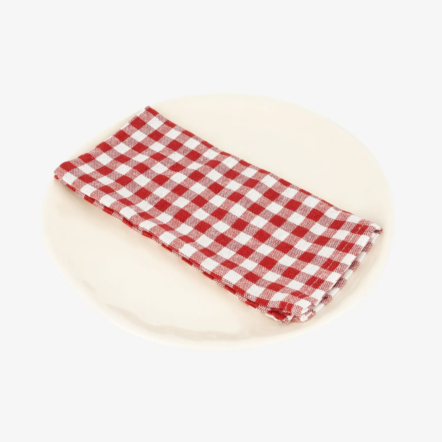 Casa Viva Set de 2 servilletas de algodón rojo Vichy43x43cm Clearance