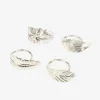 Casa Viva Set de 4 servilleteros de metal plateados Best