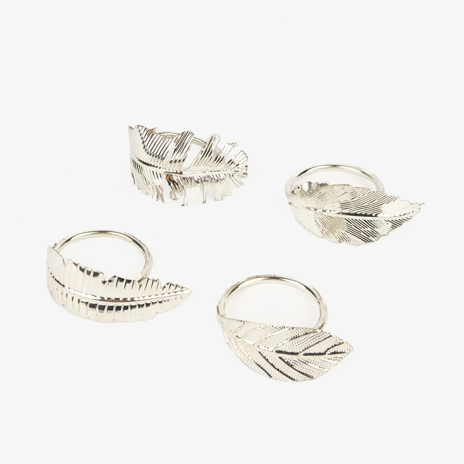 Casa Viva Set de 4 servilleteros de metal plateados Best