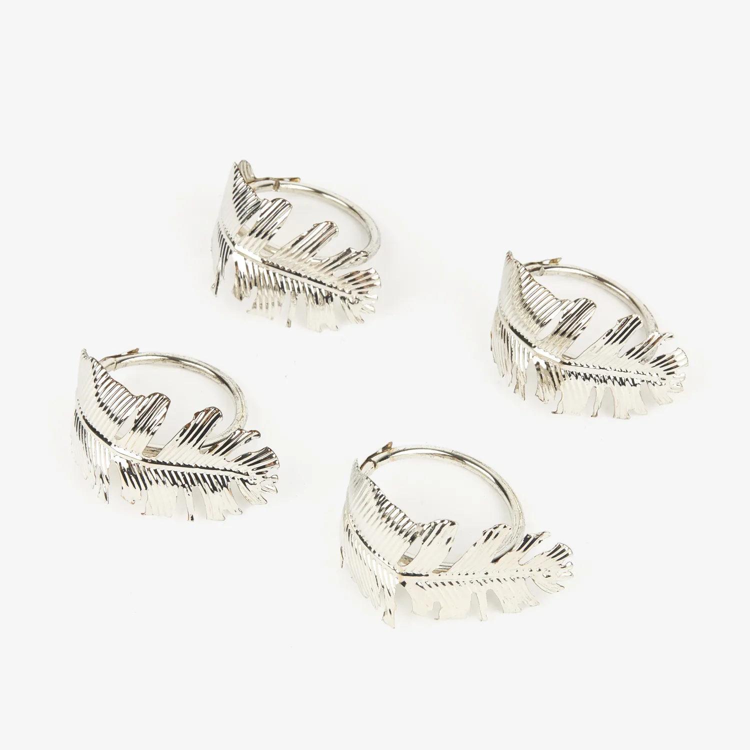 Casa Viva Set de 4 servilleteros de metal plateados Best