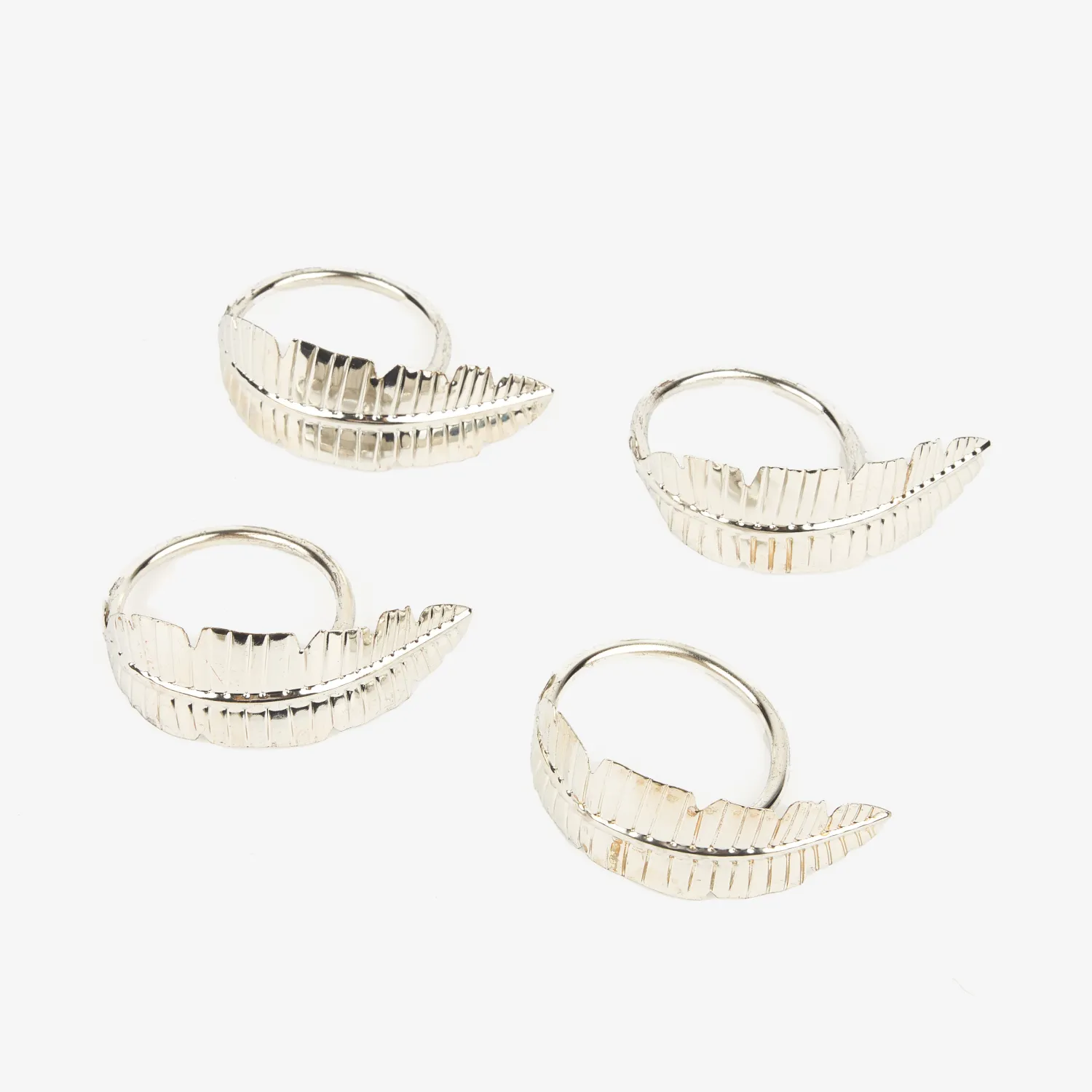 Casa Viva Set de 4 servilleteros de metal plateados Best