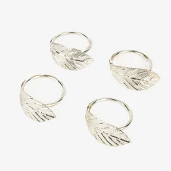 Casa Viva Set de 4 servilleteros de metal plateados Best