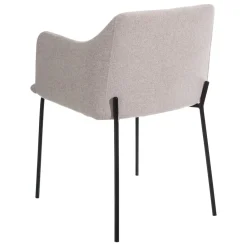 Casa Viva Set de 2 sillas de comedor con reposabrazos de metal beige Caleb 52x53x77cm