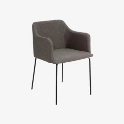 Casa Viva Set de 2 sillas de comedor con reposabrazos de metal gris Caleb 52x53x77cm Sale