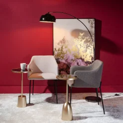 Casa Viva Set de 2 sillas de comedor con reposabrazos de metal gris Caleb 52x53x77cm Sale