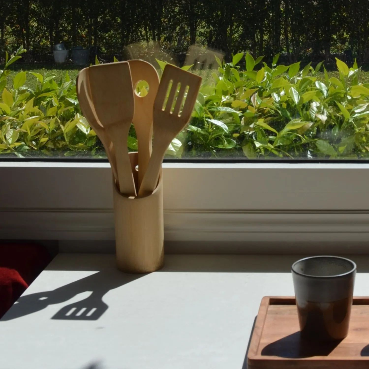 Casa Viva Set de 4 utensilios con portautensilios de bambú Outlet