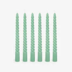 Casa Viva Set de 6 velas decorativas para candelabro verde Ø2x20cm Best