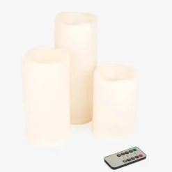 Casa Viva Set de 3 velas LED marfil con mando 15-20-25 cm