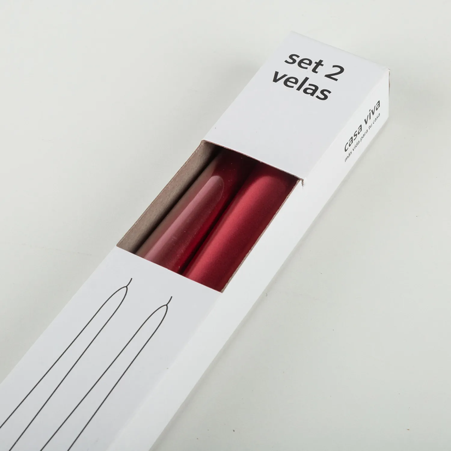 Casa Viva Set de 2 velas para candelabro rojo 25cm Outlet