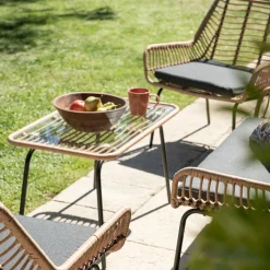 Casa Viva Set de jardín de 4 piezas de ratán sintético Hawai