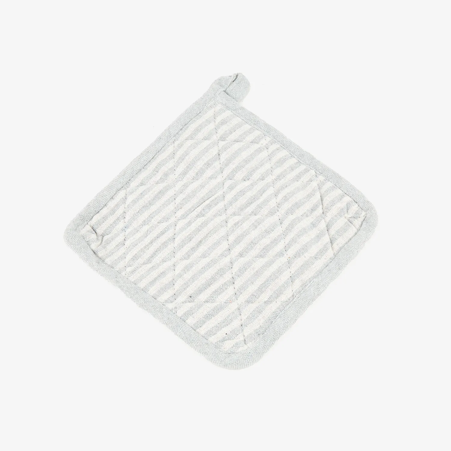 Casa Viva Set de manopla y agarradera de algodón con rayas grises