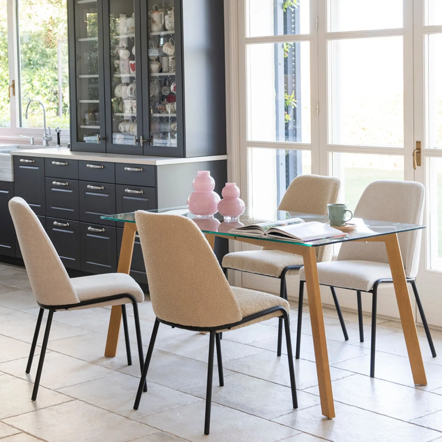 Casa Viva Silla de comedor beige Mina 49x60cm Best