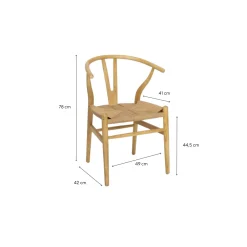 Casa Viva Silla de comedor de madera de olmo Irma 49x42x78cm Clau&Chloe Sale