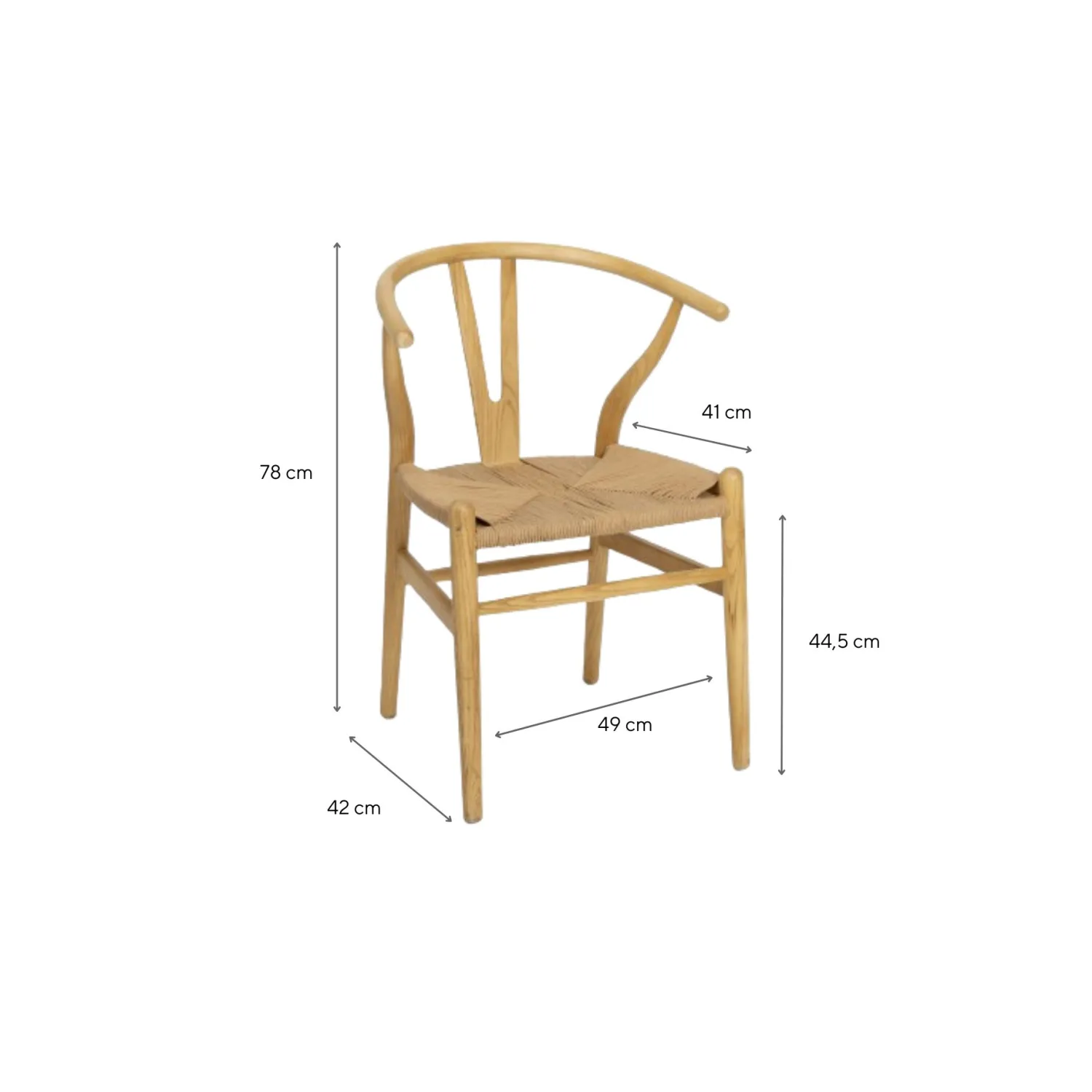 Casa Viva Silla de comedor de madera de olmo Irma 49x42x78cm Clau&Chloe Sale