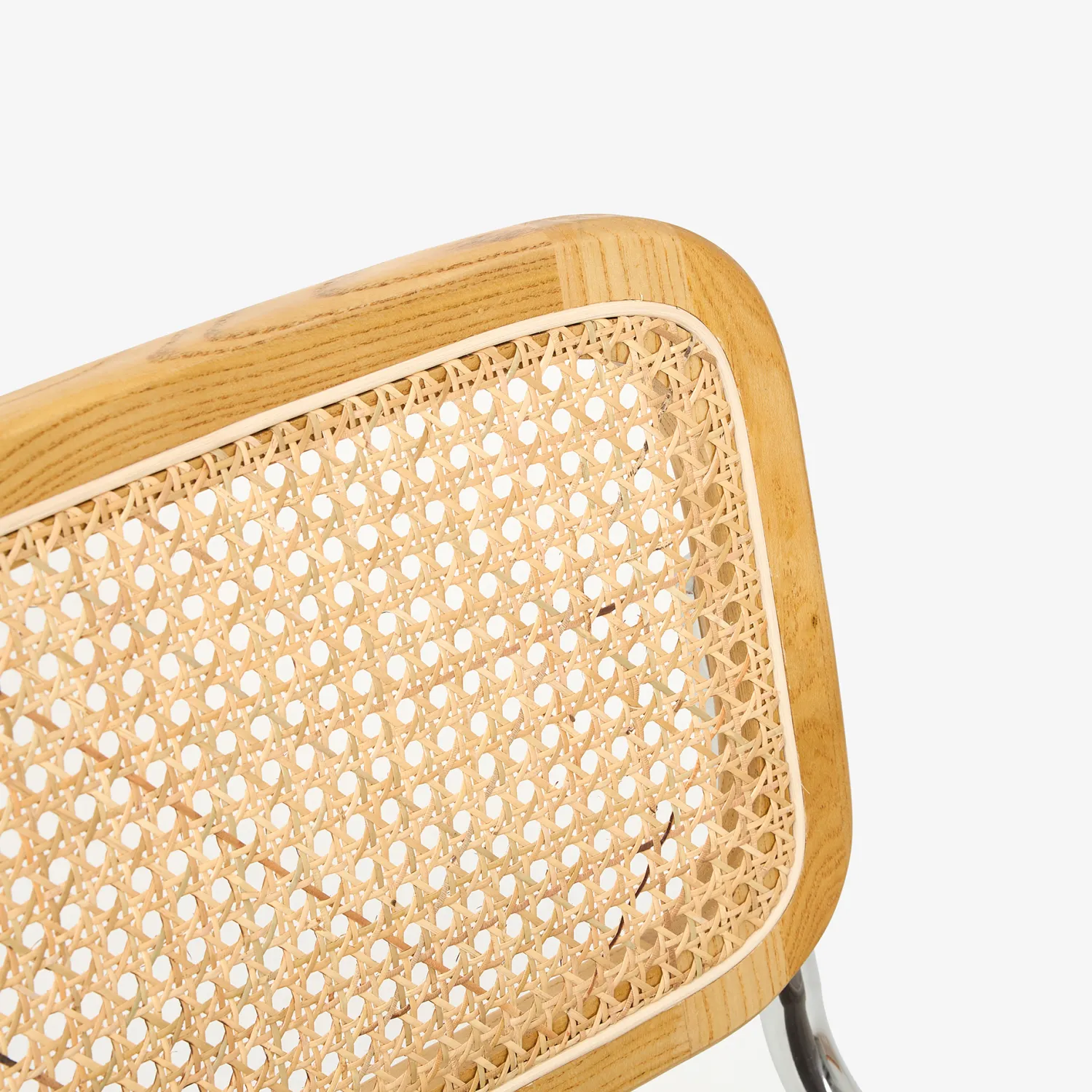 Casa Viva Silla de comedor de madera de olmo y ratán gris Leonor 47,5x63,5x82cm Clau&Chloe Outlet