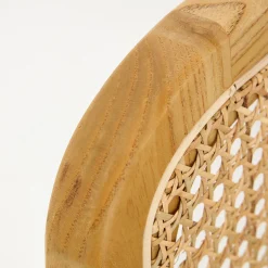 Casa Viva Silla de comedor de madera de olmo y ratán gris Leonor 47,5x63,5x82cm Clau&Chloe Outlet