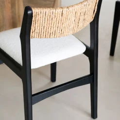 Casa Viva Silla de comedor de madera de olmo negra Jana 48x44x79cm Clau&Chloe Hot