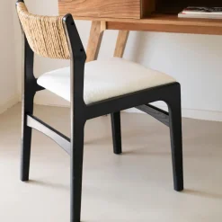 Casa Viva Silla de comedor de madera de olmo negra Jana 48x44x79cm Clau&Chloe Hot