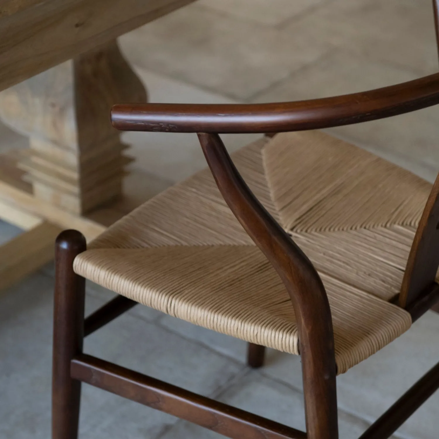 Casa Viva Silla de comedor de madera de olmo marrón oscuro Irma 49x42x78cm Clau&Chloe Best