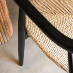 Casa Viva Silla de comedor de madera de haya negra Lilia 56x56x73cm Discount