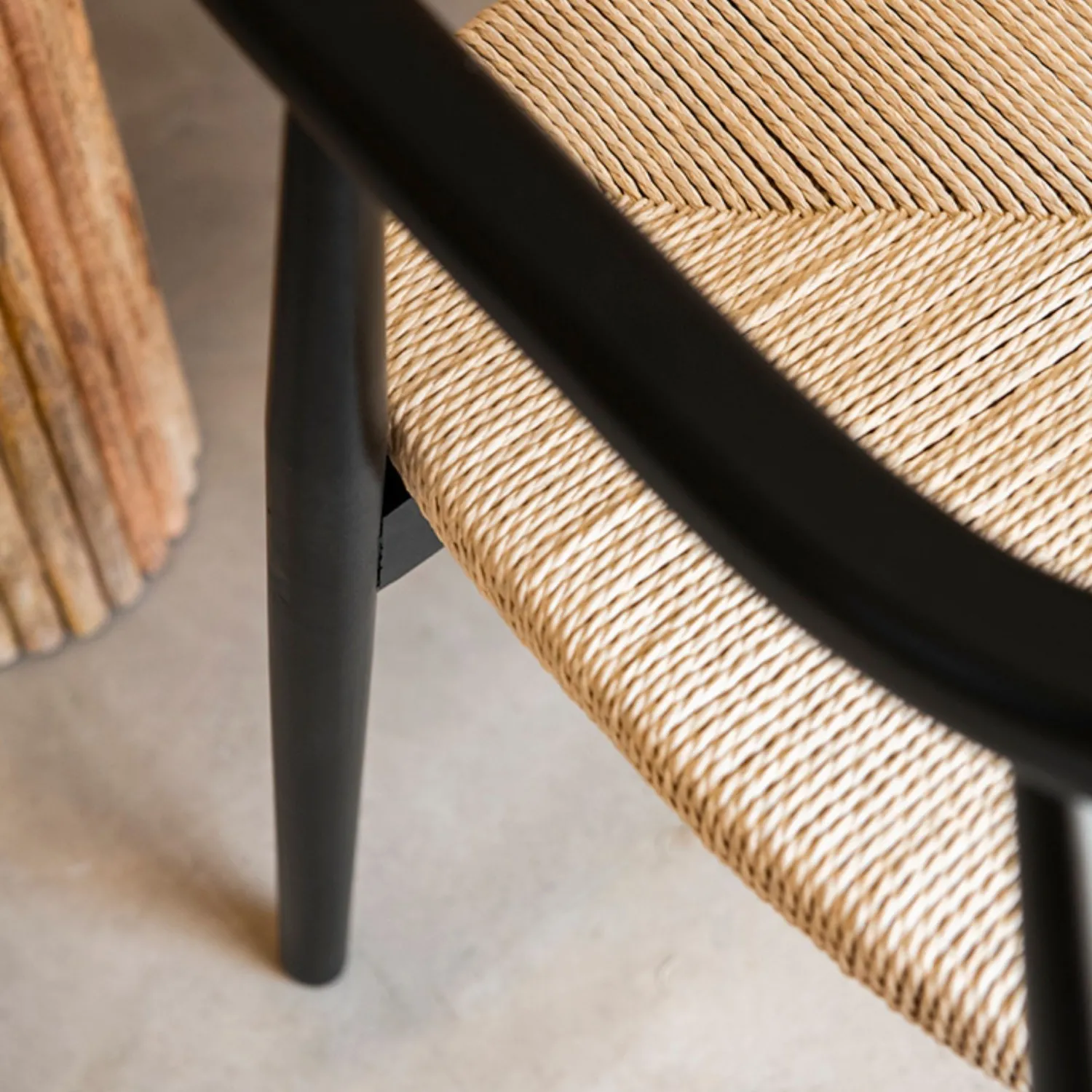 Casa Viva Silla de comedor de madera de haya negra Lilia 56x56x73cm Discount