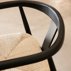 Casa Viva Silla de comedor de madera de haya negra Lilia 56x56x73cm Discount