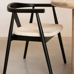 Casa Viva Silla de comedor de madera de haya negra Lilia 56x56x73cm Discount