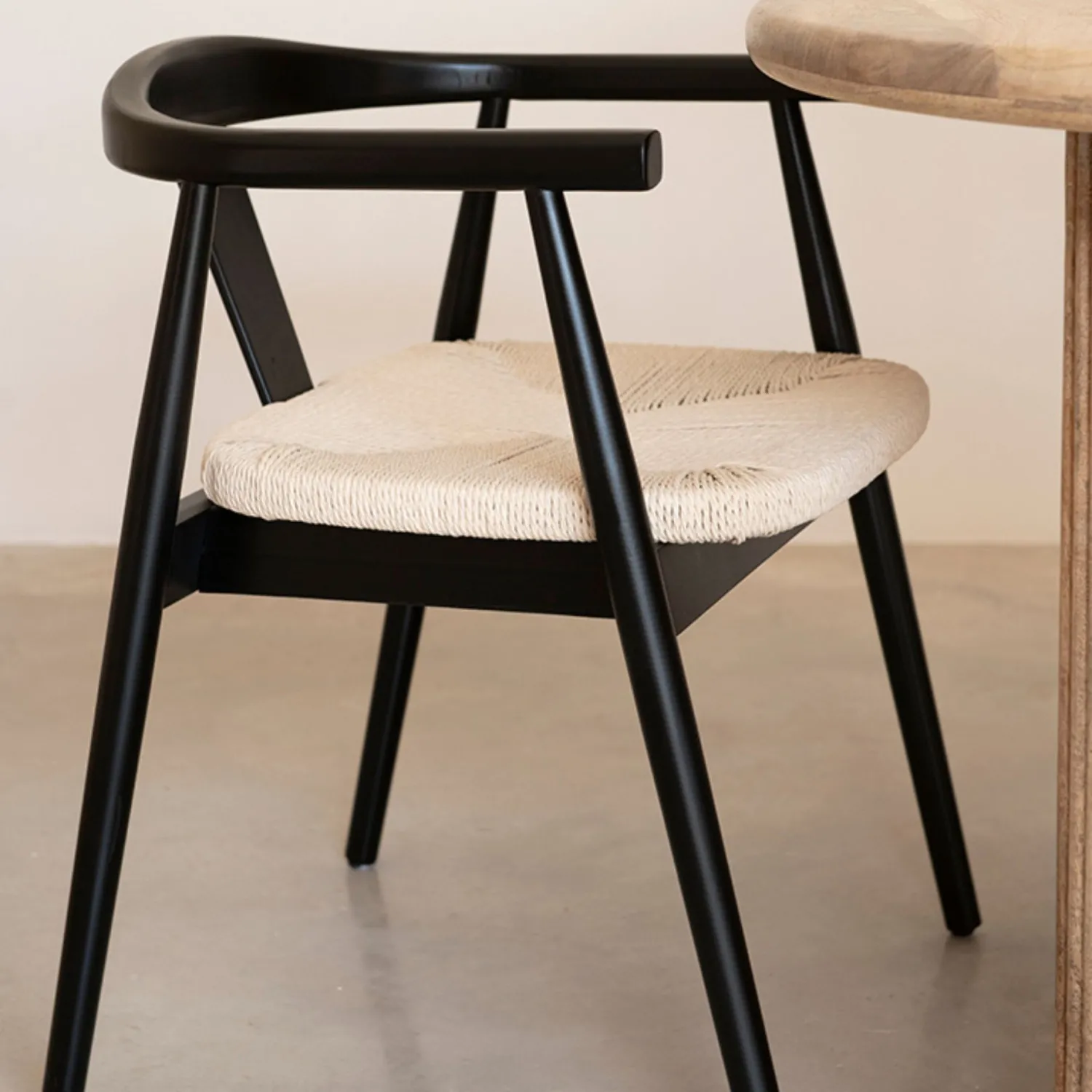 Casa Viva Silla de comedor de madera de haya negra Lilia 56x56x73cm Discount