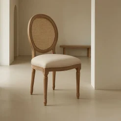 Casa Viva Silla de comedor de madera de abedul beige Monarch 50x56x96cm Clearance