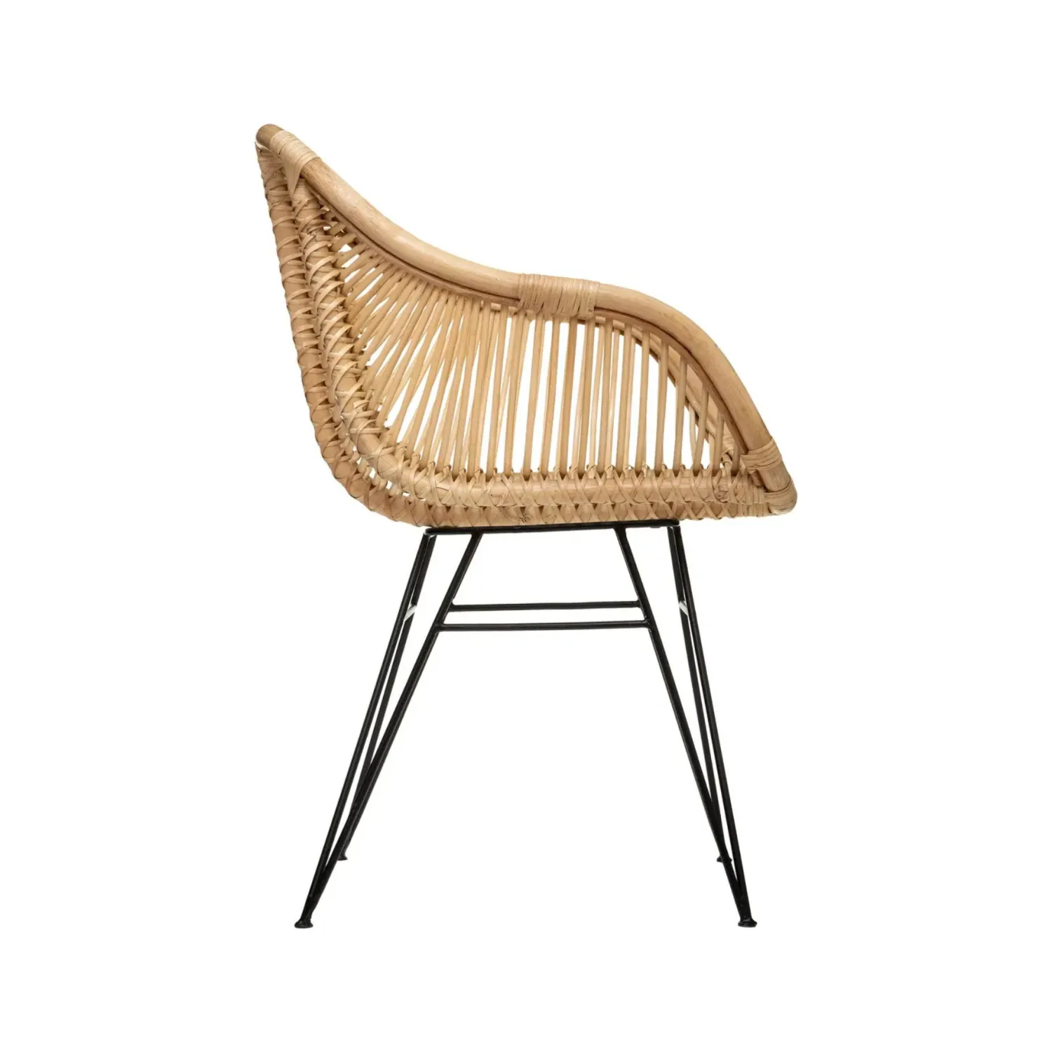 Casa Viva Silla de comedor de ratán y metal Adriane 60x58x85cm Online