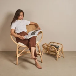 Casa Viva Silla de comedor de ratán beige Milos 77x70x84cm