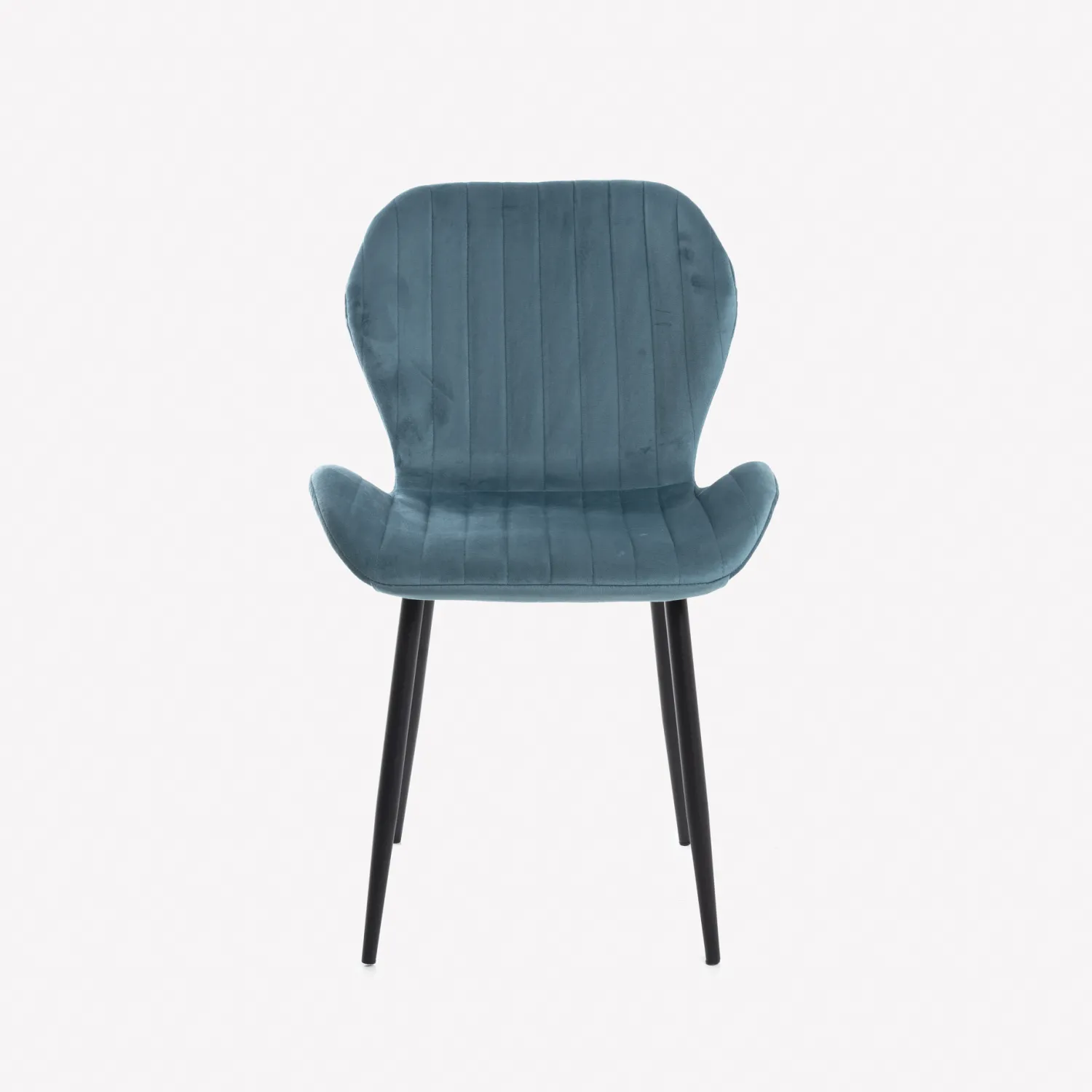 Casa Viva Silla de comedor de terciopelo azul Lydia 54x50x86cm Clau&Chloe