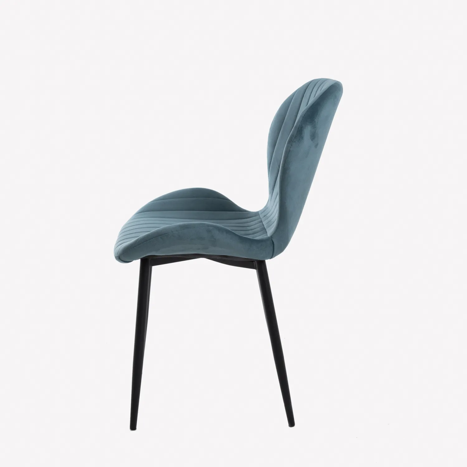 Casa Viva Silla de comedor de terciopelo azul Lydia 54x50x86cm Clau&Chloe