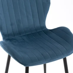 Casa Viva Silla de comedor de terciopelo azul oscuro Lydia 54x50x86cm Clau&Chloe Discount