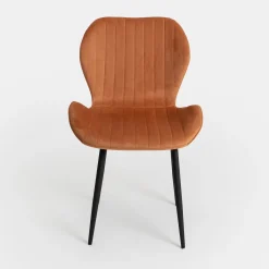 Casa Viva Silla de comedor de terciopelo naranja Lydia 54x50x86cm Clau&Chloe Clearance